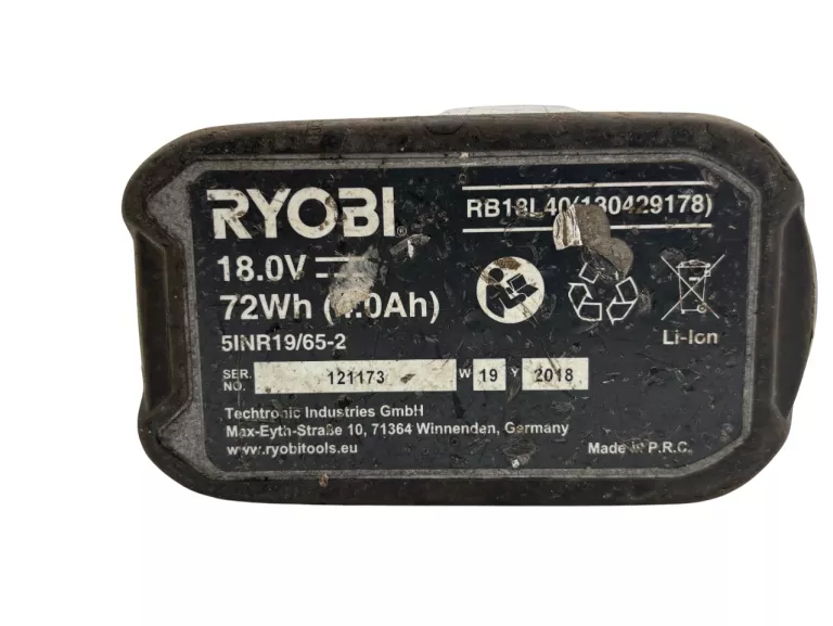 WIERTARKO-WKRĘTARKA RYOBI R18DD30 18W + AKUMULATOR