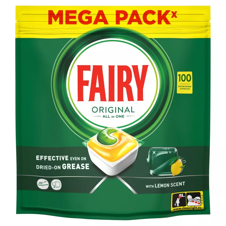 KAPSUŁKI TABLETKI DO ZMYWARKI FAIRY ALL IN ONE LEMON, 100 SZTUK