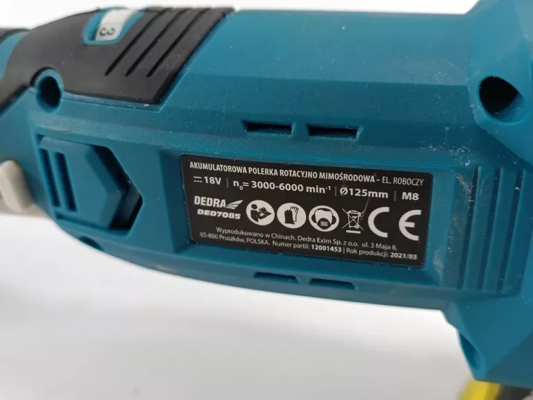 POLERKA ROTACYJNO-MIMOŚRODOWA DEDRA DED7085 AKUMULATOROWA 18 V