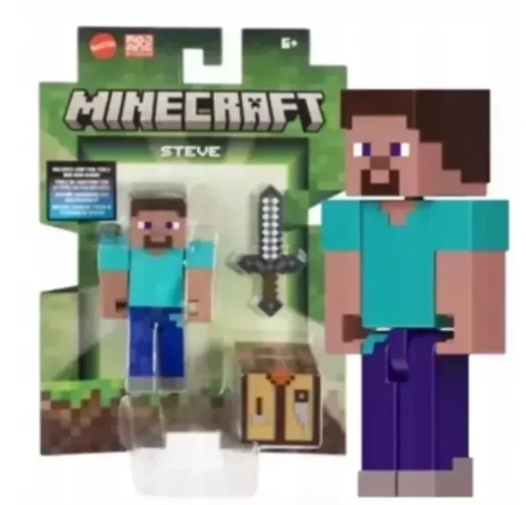 MINECRAFT FIGURKA STEVE PIKSELOWA FIGURKA + AKCESORIA JCN28