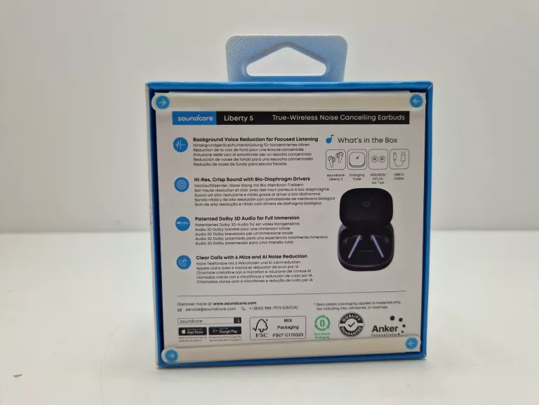 SŁUCHAWKI BLUETOOTH DOKANAŁOWE SOUNDCORE LIBERTY 5 ANC 3.0