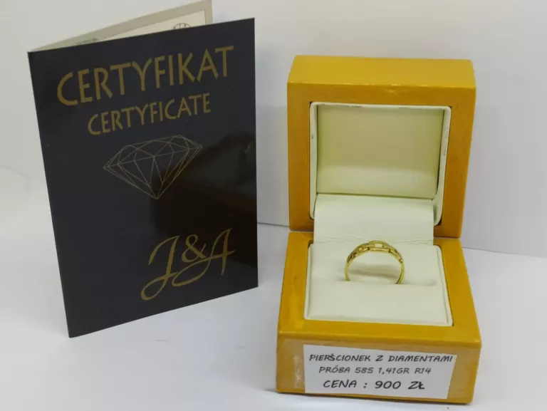 ZŁOTY PIERŚCIONEK Z BRYLANTAMI 585