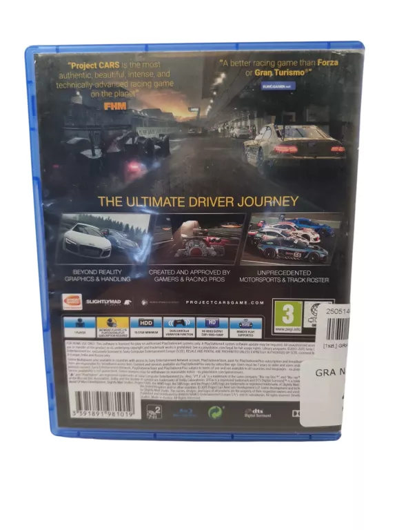 GRA PROJECT CARS PS4