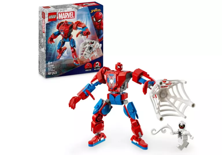 ZESTAW LEGO SUPER HEROES 76308 MECH SPIDER-MANA KONTRA ANTI-VENOM IDEAŁ