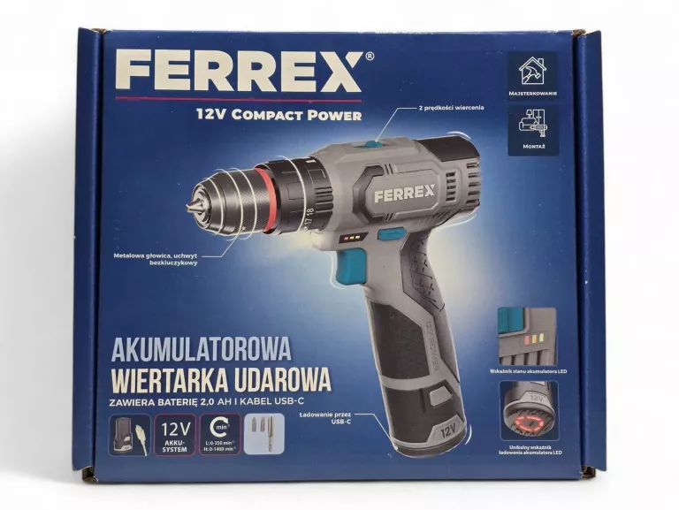 WKRĘTARKA FERREX 12V COMPACT POWER Z UDAREM
