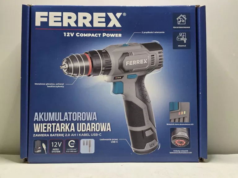 WKRĘTARKA FERREX 12V COMPACT POWER Z UDAREM