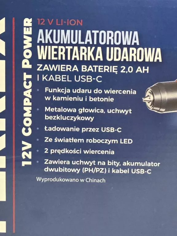 WKRĘTARKA FERREX 12V COMPACT POWER Z UDAREM