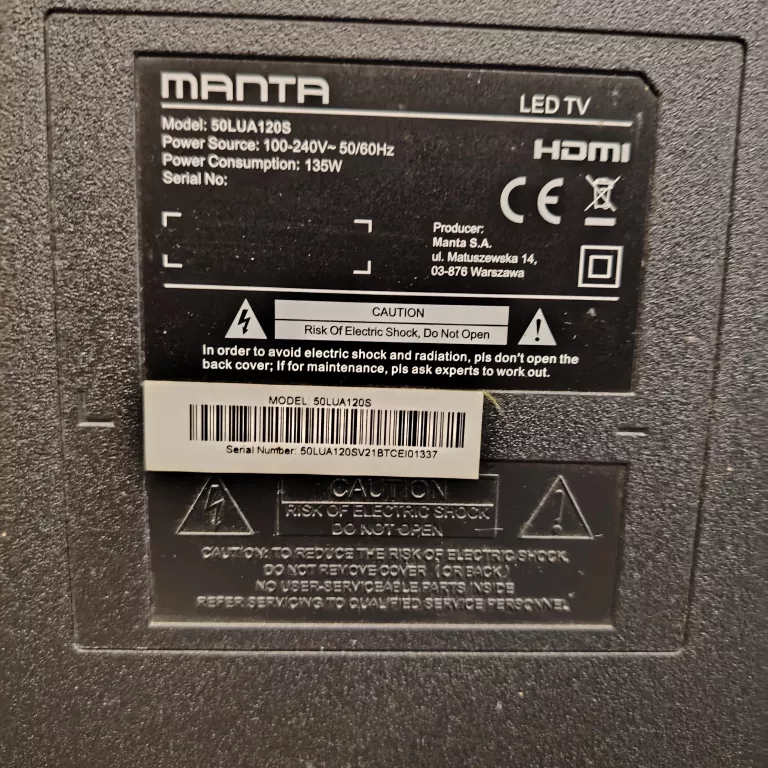 TELEWIZOR MANTA 50LUA120S