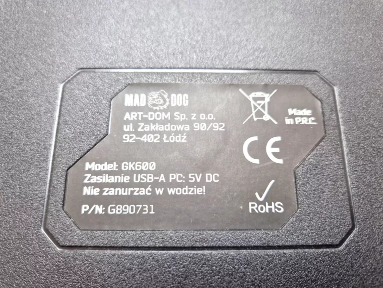 KLAWIATURA MECHANICZNA GK600 MADDOG