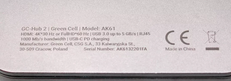 GREEN CELL ADAPTER PRZEJŚCIÓWKA HUB USB-C 6W1