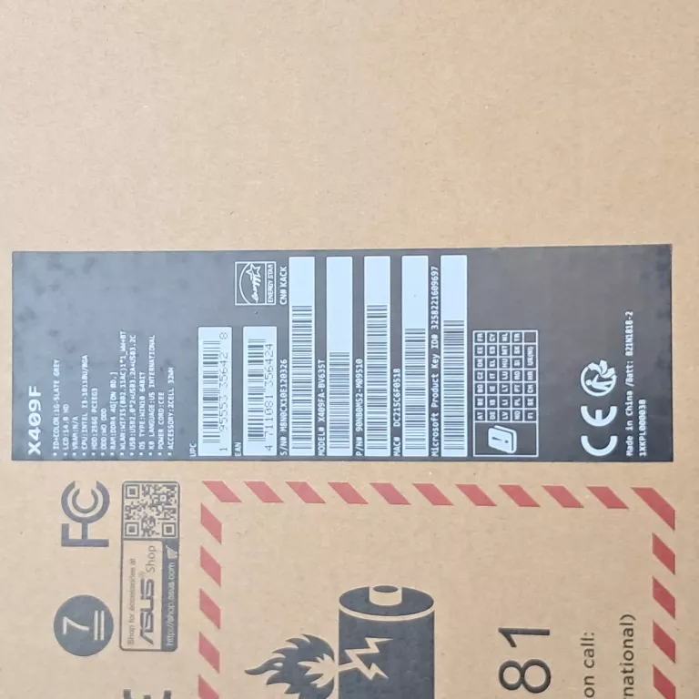 LAPTOP ASUS 9461NGW I3 256GB 4GB