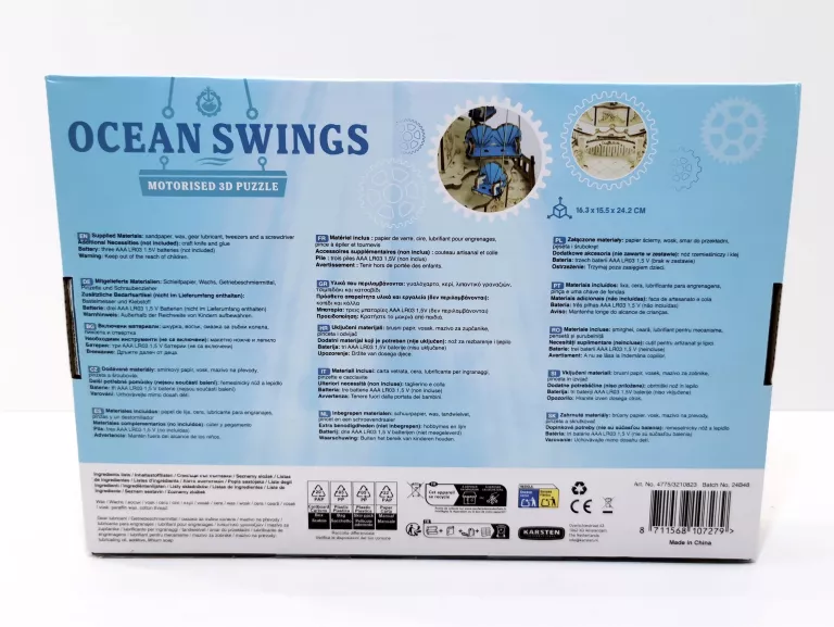 DREWNIANY MODEL PUZZLE UKŁADANKA 3D DIY OCEAN SWINGS MOTORISED 3D