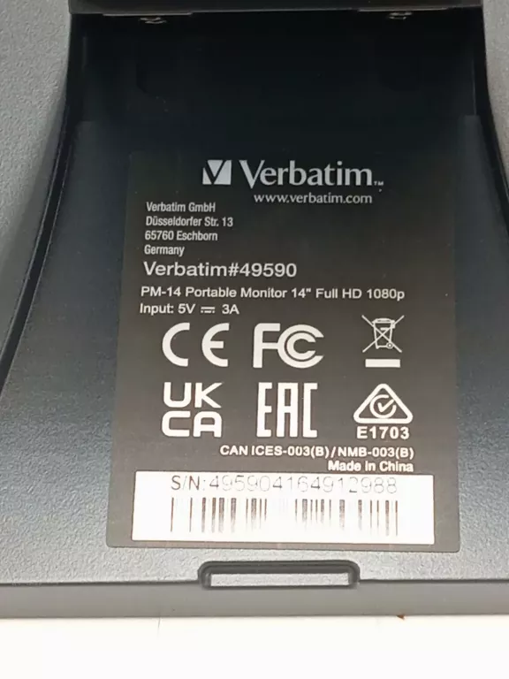 MONITOR VERBATIM PM-14 14" 1920X1080 PX