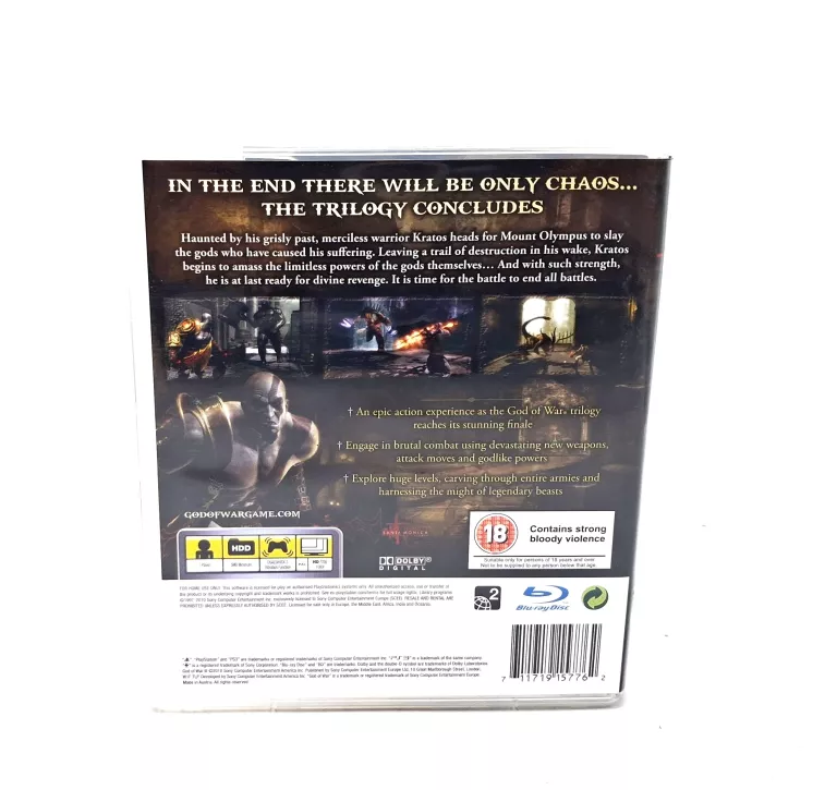 GOD OF WAR III SONY PLAYSTATION 3 (PS3)