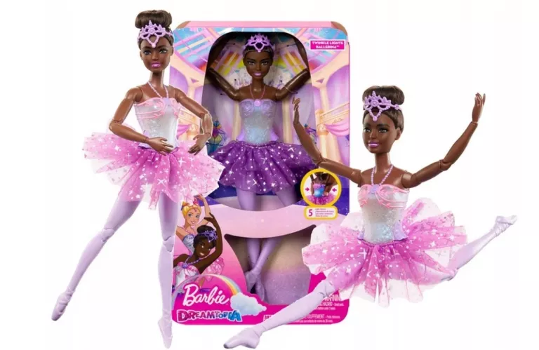 BARBIE DREAMTOPIA LALKA BALETNICA MAGICZNE ŚWIATEŁKA ŚWIECĄCA LALKA HLC26
