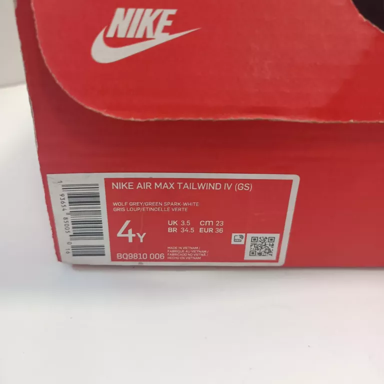 BUTY NIKE - AIR MAX TAILWIND IV 36R WOLF GREY/GREEN SPARK/WHITE
