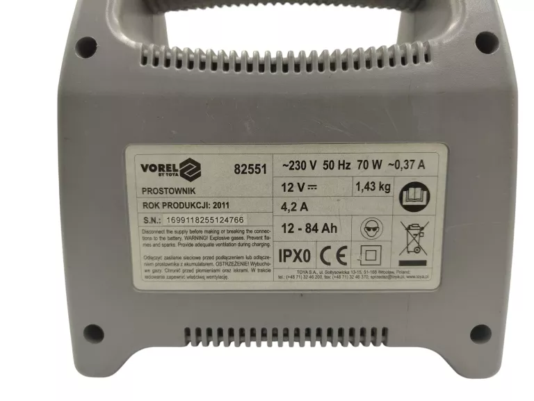 PROSTOWNIK 12V 6A 56AH 82550 VOREL