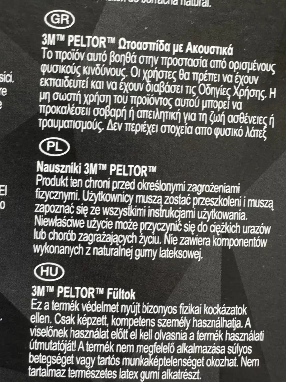 3M OCHRONNIKI SŁUCHU/SŁUCHAWKI PRZECIWHAŁASOWE PELTOR BULL'S EYE III H540A