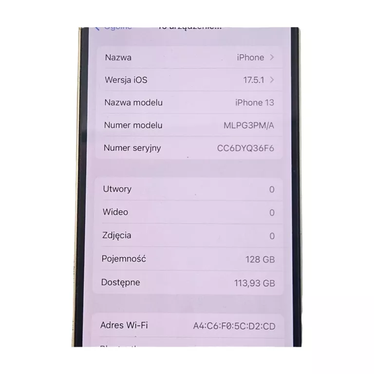 IPHONE 13 128 GB RATY PLUS GSM NA CZĘŚCI 85% BATERIA