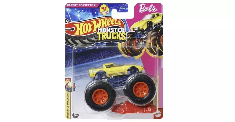 BARBIE CORVETTE XL FREESTYLE WRECKERS MONSTER TRUCKS AUTA HOT WHEELS