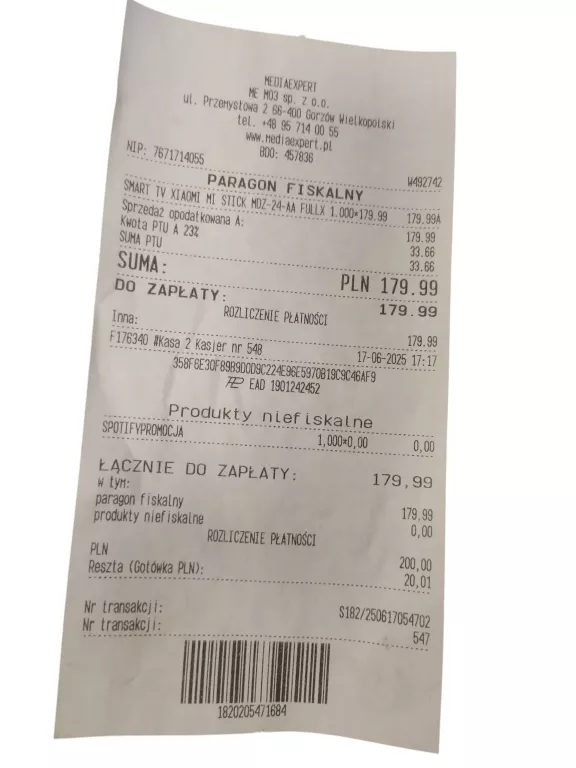 ODTWARZACZ MULTIMEDIALNY XIAOMI MI TV STICK GWARANCJA !