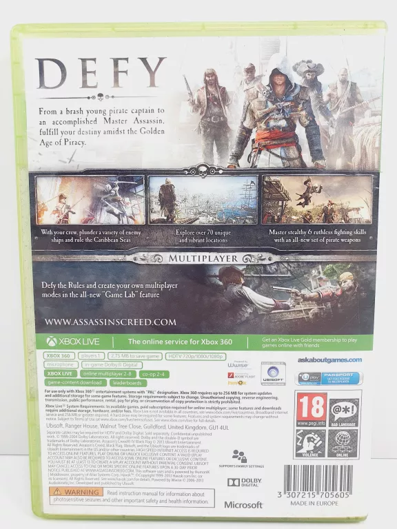 GRA XBOX 360 ASSASSINS CREED IV BLACK FLAG