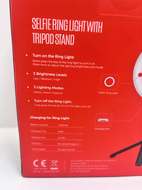 LAMPA LED STOJĄCA PIERŚCIENIOWA DO ZDJĘĆ SELFIESTICK MPOW PA213B