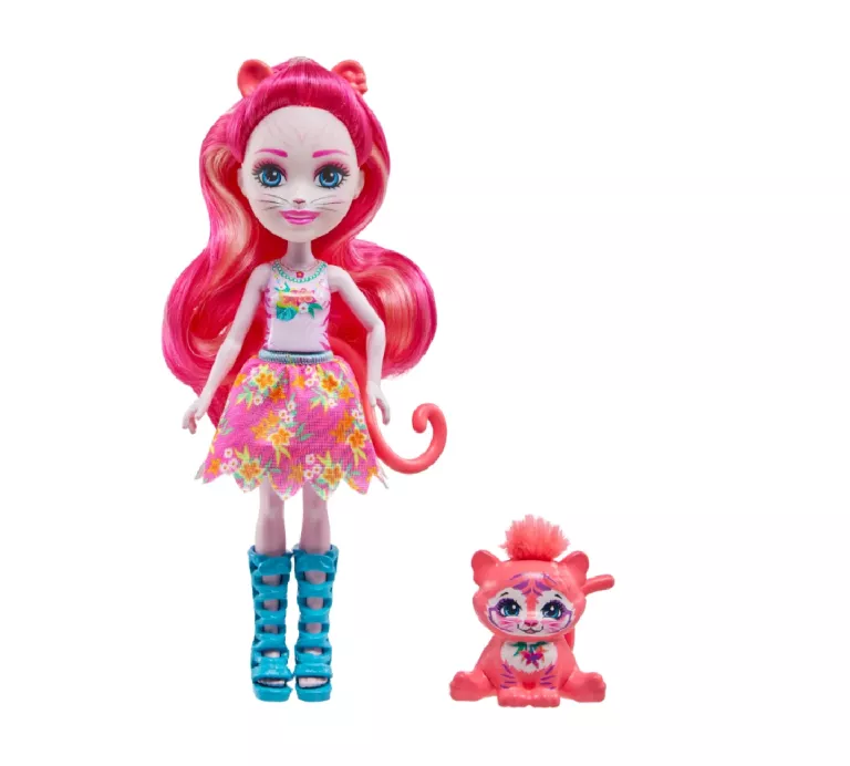 ENCHANTIMALS TEXIE TIGER LALKA RÓŻOWY TYGRYS + FIGURKA SABRE HXB97