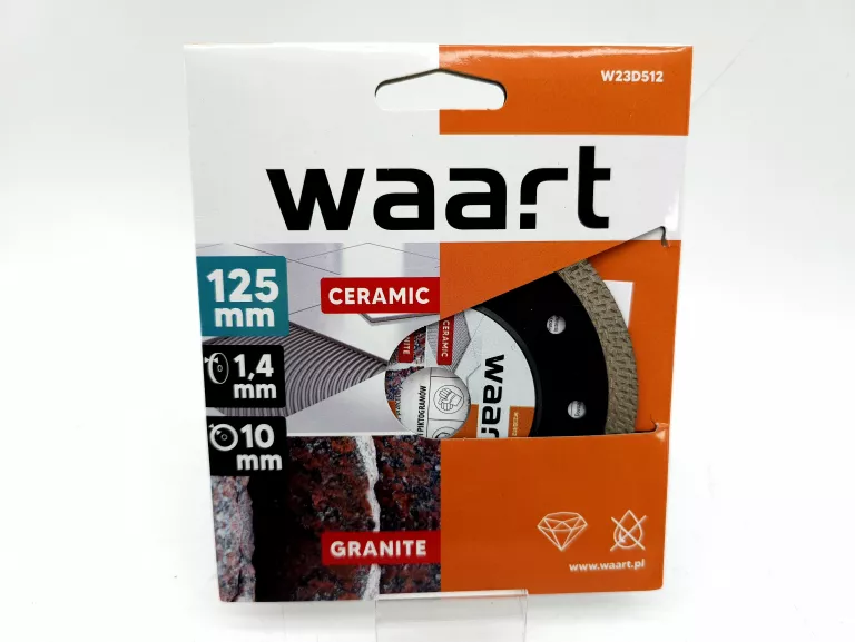 TARCZA DIAMENTOWA WARKOCZOWA 125MM X 1.4 CIEŃKA GRES, KAMIEŃ,GLAZURA,WAART