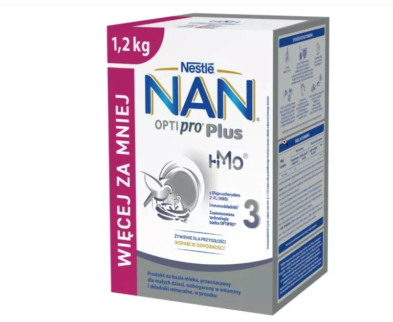 NAN OPTIPRO PLUS 3 MLEKO MODYFIKOWANE 12M+ 1,2 KG