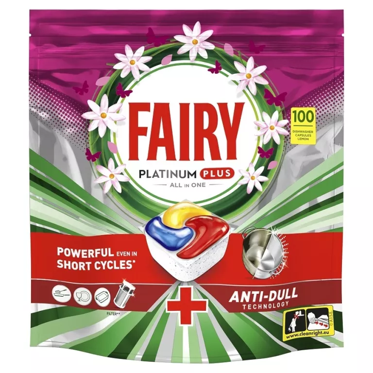 FAIRY ALL IN ONE FAIRY PLATINUM PLUS KAPSUŁKI DO ZMYWARKI CYTRYNA 100 SZT