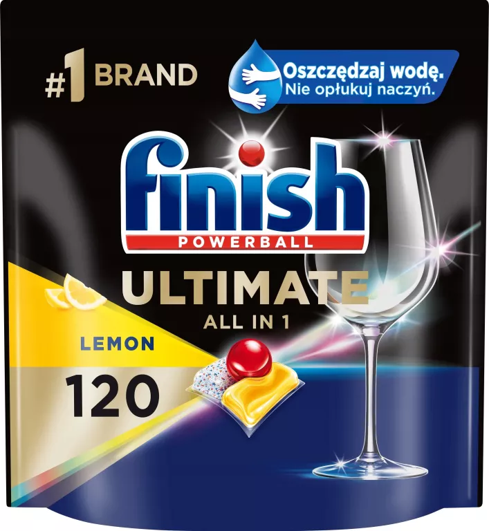 KAPSUŁKI DO ZMYWARKI FINISH POWERBALL ULTIMATE ALL IN 1 LEMON - 120 SZT.