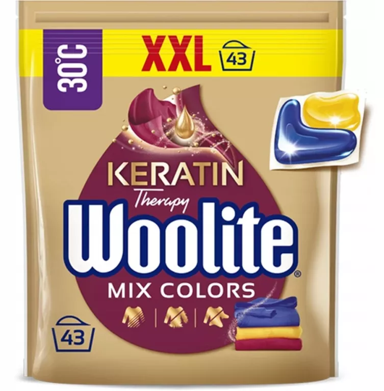 KAPSUŁKI DO PRANIA WOOLITE MIX COLORS - 43 SZT.