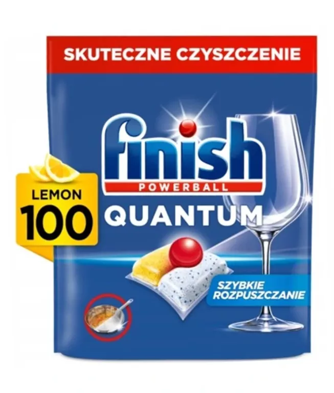 KAPSUŁKI DO ZMYWARKI FINISH QUANTUM ALL IN ONE LEMON 100SZT