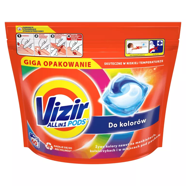 VIZIR ALL-IN-1 PODS KAPSUŁKI DO PRANIA COLOR 60 SZT.