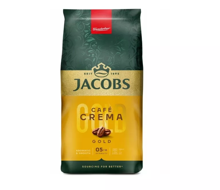 KAWA ZIARNISTA JACOBS CREMA GOLD 1KG, INTENSYWNOŚĆ 5/10