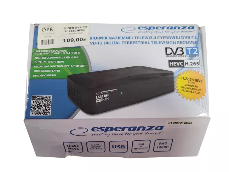 TUNER ESPERANZA DVB-T2 H.265 /HEVC