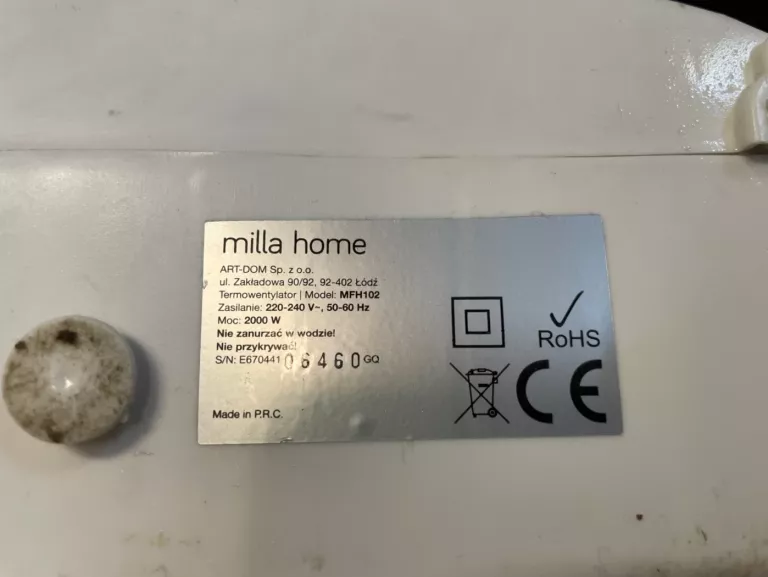 TERMOWENTYLATOR MILLA HOME MFH102 2000W