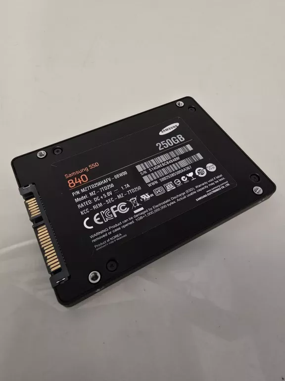 DYSK SAMSUNG 840 250GB SATA 2,5” SSD MZ-TD250 KIESZEŃ +KABEL