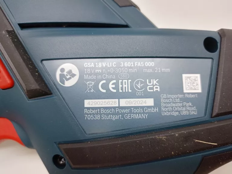 PIŁA SZABLASTA BOSCH GSA 18 V-LI C