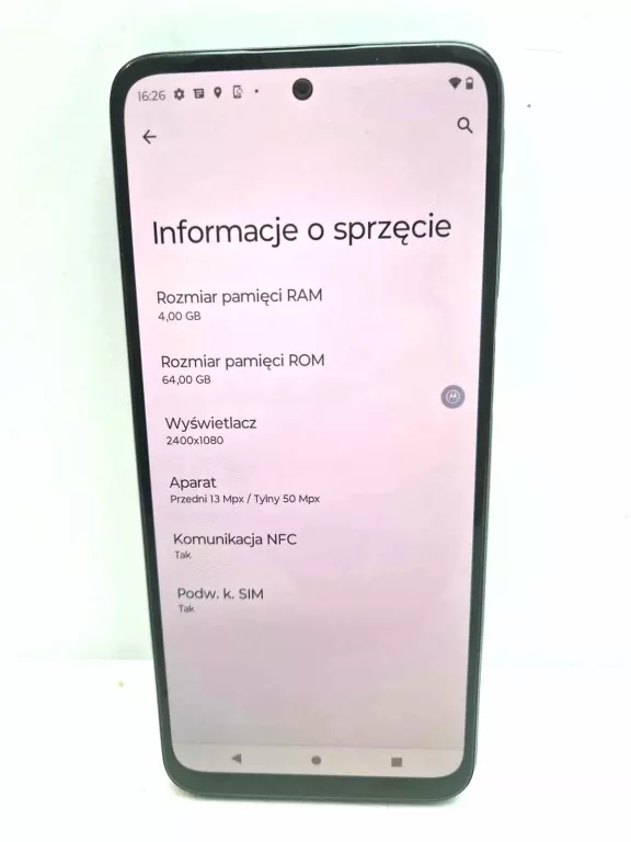 SMARTFON MOTOROLA MOTO G31 4 GB / 64 GB 4G (LTE) SZARY