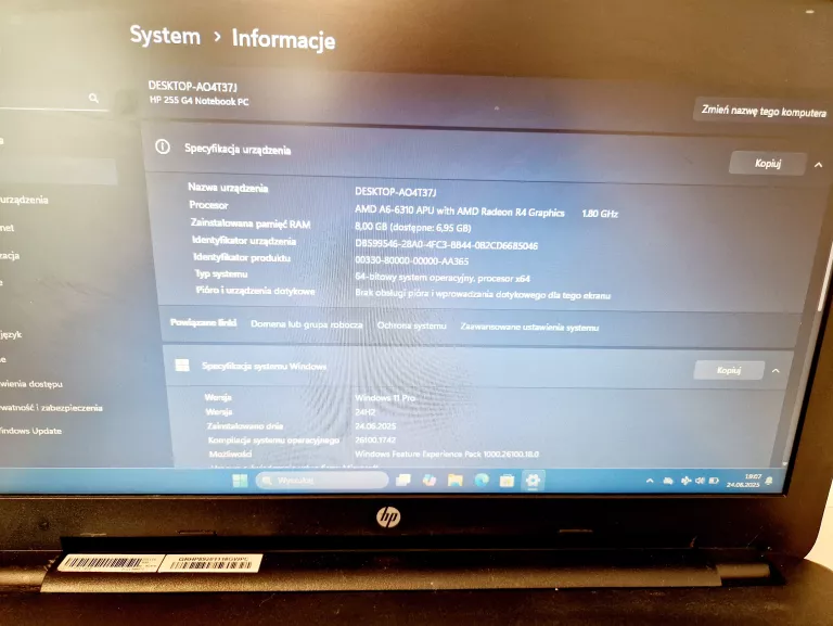 LAPTOP HP 255 G4 15,6'' 4/500GB