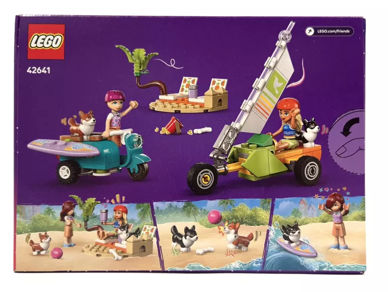 LEGO FRIENDS PRZYGODA Z SURFUJĄCYMI PSAMI I SKUTEREM 113 ELEM 6+ - 42641