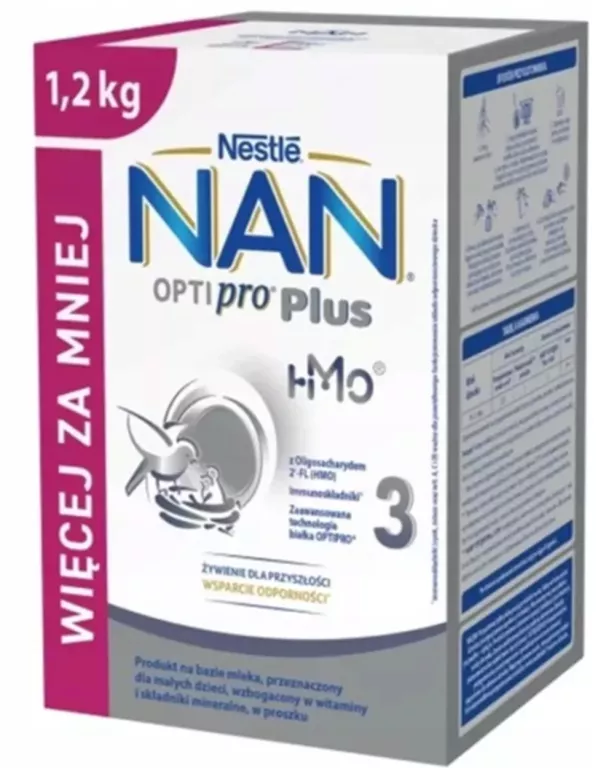 NAN OPTIPRO PLUS 3 MLEKO MODYFIKOWANE 12M+ 1,2 KG