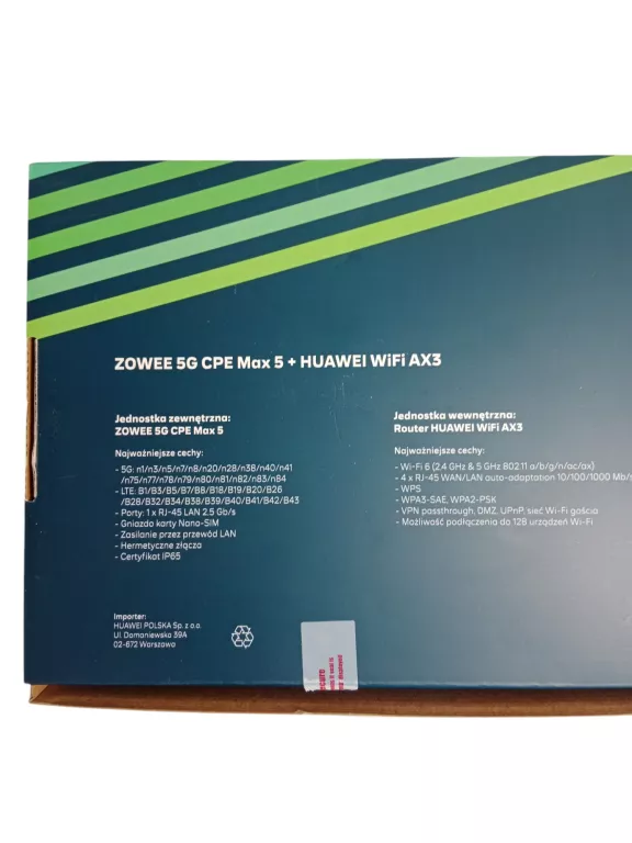 ZOWEE ROUTER 5G CPE MAX 5 + HUAWEI WIFI AX3 RATY PLUS !