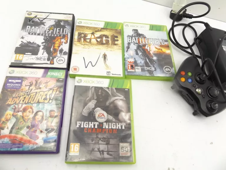 KONSOLA XBOX 360 S 1439 250GB +PAD ZASILACZ 5 GIER