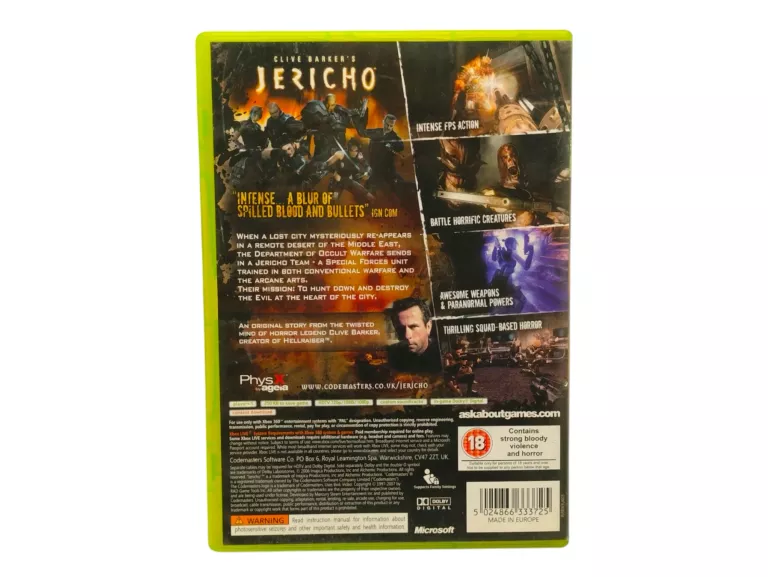 GRA CLIVE BARKER'S JERICHO MICROSOFT XBOX 360 (ENG)