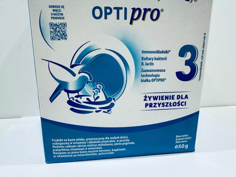 NAN OPTIPRO 3 MLEKO MODYFIKOWANE DLA DZIECI NIEMOWLĄT 650G