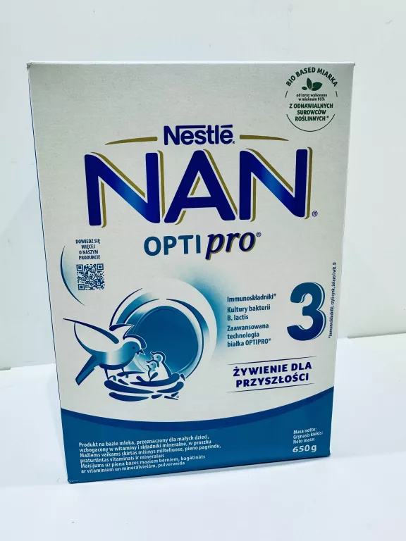 NAN OPTIPRO 3 MLEKO MODYFIKOWANE DLA DZIECI NIEMOWLĄT 650G