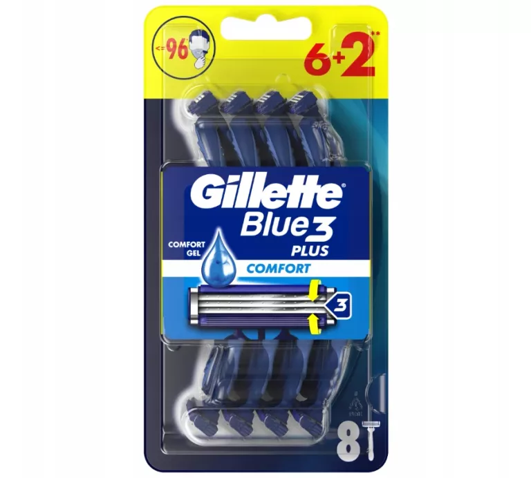 GILLETTE BLUE 3 COMFORT 8SZT MASZYNKA JEDNORAZOWA DO GOLENIA